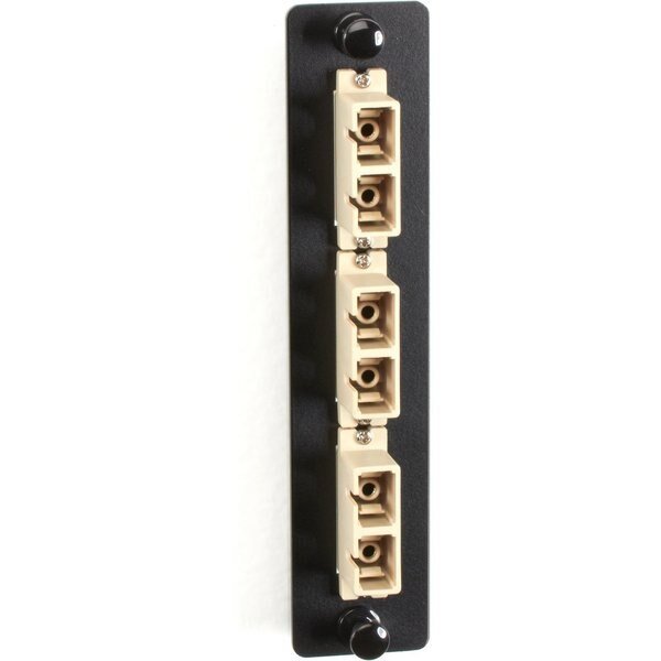 Standard Adapter Panel, Bronze Sleeves, (3) Duplex Sc Pairs, Beige, Black Box, Mfr#: JPM451B